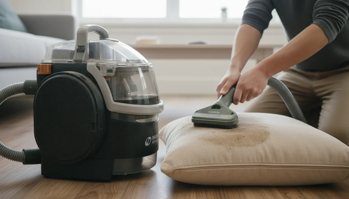 Comment nettoyer un coussin avec une shampouineuse ?